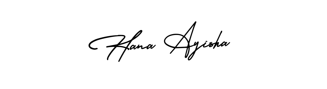 Hana Ayisha stylish signature style. Best Handwritten Sign (AmerikaSignatureDemo-Regular) for my name. Handwritten Signature Collection Ideas for my name Hana Ayisha. Hana Ayisha signature style 3 images and pictures png