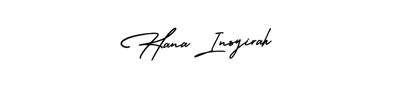 How to make Hana Insyirah signature? AmerikaSignatureDemo-Regular is a professional autograph style. Create handwritten signature for Hana Insyirah name. Hana Insyirah signature style 3 images and pictures png