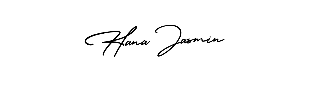 Make a beautiful signature design for name Hana Jasmin. With this signature (AmerikaSignatureDemo-Regular) style, you can create a handwritten signature for free. Hana Jasmin signature style 3 images and pictures png