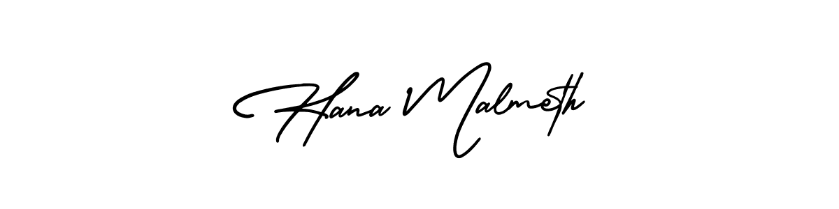 Create a beautiful signature design for name Hana Malmeth. With this signature (AmerikaSignatureDemo-Regular) fonts, you can make a handwritten signature for free. Hana Malmeth signature style 3 images and pictures png