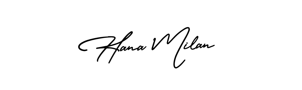 Create a beautiful signature design for name Hana Milan. With this signature (AmerikaSignatureDemo-Regular) fonts, you can make a handwritten signature for free. Hana Milan signature style 3 images and pictures png