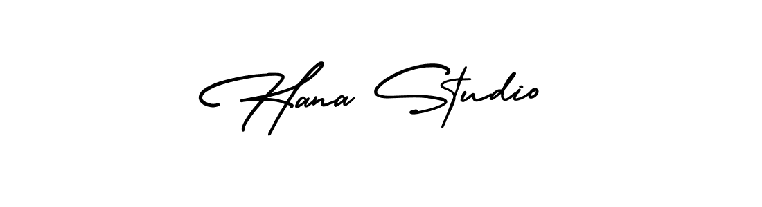 How to make Hana Studio name signature. Use AmerikaSignatureDemo-Regular style for creating short signs online. This is the latest handwritten sign. Hana Studio signature style 3 images and pictures png