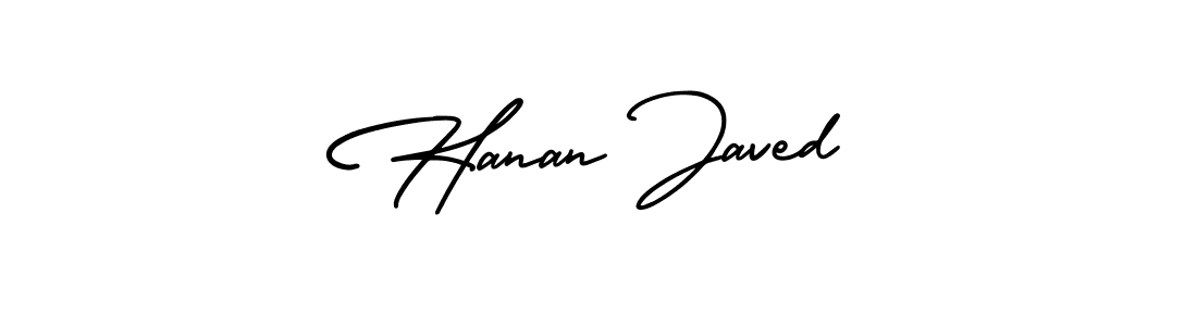 Make a beautiful signature design for name Hanan Javed. With this signature (AmerikaSignatureDemo-Regular) style, you can create a handwritten signature for free. Hanan Javed signature style 3 images and pictures png