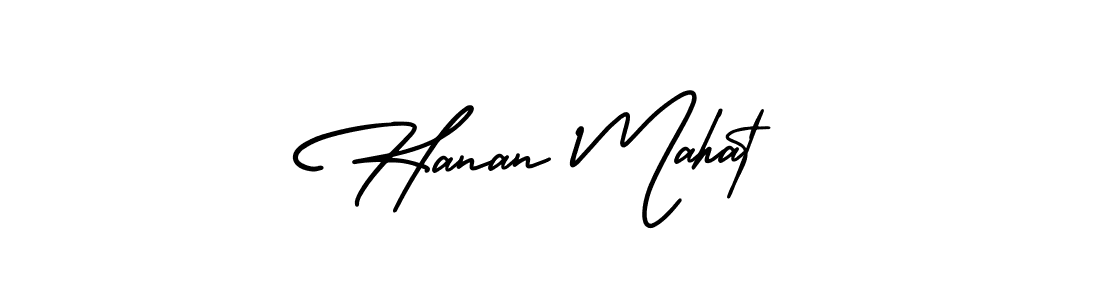 Hanan Mahat stylish signature style. Best Handwritten Sign (AmerikaSignatureDemo-Regular) for my name. Handwritten Signature Collection Ideas for my name Hanan Mahat. Hanan Mahat signature style 3 images and pictures png