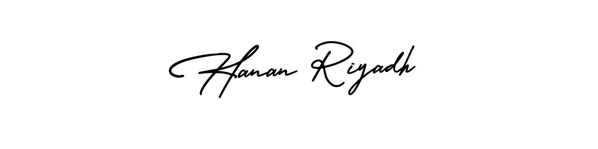 Design your own signature with our free online signature maker. With this signature software, you can create a handwritten (AmerikaSignatureDemo-Regular) signature for name Hanan Riyadh. Hanan Riyadh signature style 3 images and pictures png