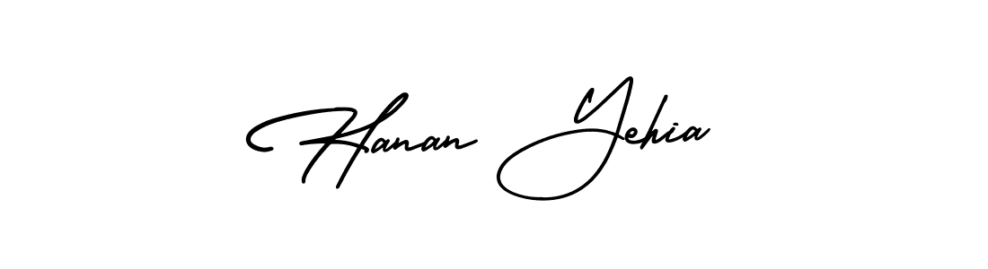 Hanan Yehia stylish signature style. Best Handwritten Sign (AmerikaSignatureDemo-Regular) for my name. Handwritten Signature Collection Ideas for my name Hanan Yehia. Hanan Yehia signature style 3 images and pictures png