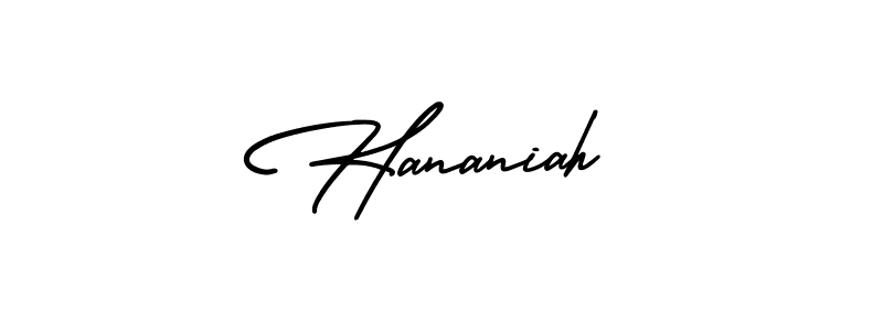 Hananiah stylish signature style. Best Handwritten Sign (AmerikaSignatureDemo-Regular) for my name. Handwritten Signature Collection Ideas for my name Hananiah. Hananiah signature style 3 images and pictures png