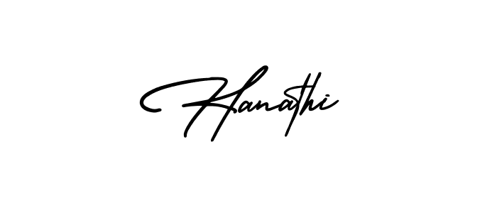 Hanathi stylish signature style. Best Handwritten Sign (AmerikaSignatureDemo-Regular) for my name. Handwritten Signature Collection Ideas for my name Hanathi. Hanathi signature style 3 images and pictures png