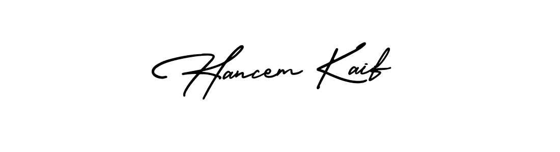 Hancem Kaif stylish signature style. Best Handwritten Sign (AmerikaSignatureDemo-Regular) for my name. Handwritten Signature Collection Ideas for my name Hancem Kaif. Hancem Kaif signature style 3 images and pictures png