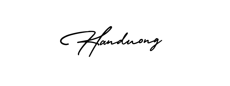 How to Draw Handuong signature style? AmerikaSignatureDemo-Regular is a latest design signature styles for name Handuong. Handuong signature style 3 images and pictures png
