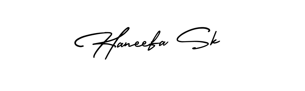 The best way (AmerikaSignatureDemo-Regular) to make a short signature is to pick only two or three words in your name. The name Haneefa Sk include a total of six letters. For converting this name. Haneefa Sk signature style 3 images and pictures png
