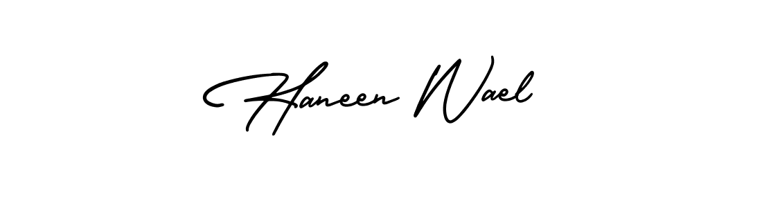 Haneen Wael stylish signature style. Best Handwritten Sign (AmerikaSignatureDemo-Regular) for my name. Handwritten Signature Collection Ideas for my name Haneen Wael. Haneen Wael signature style 3 images and pictures png