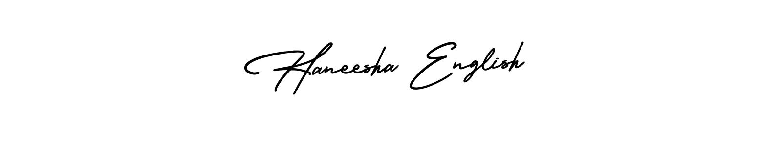 Design your own signature with our free online signature maker. With this signature software, you can create a handwritten (AmerikaSignatureDemo-Regular) signature for name Haneesha English. Haneesha English signature style 3 images and pictures png