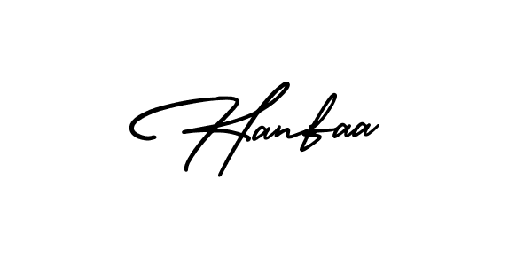 You should practise on your own different ways (AmerikaSignatureDemo-Regular) to write your name (Hanfaa) in signature. don't let someone else do it for you. Hanfaa signature style 3 images and pictures png