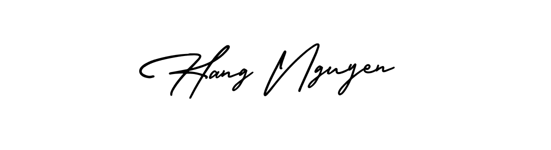 Hang Nguyen stylish signature style. Best Handwritten Sign (AmerikaSignatureDemo-Regular) for my name. Handwritten Signature Collection Ideas for my name Hang Nguyen. Hang Nguyen signature style 3 images and pictures png