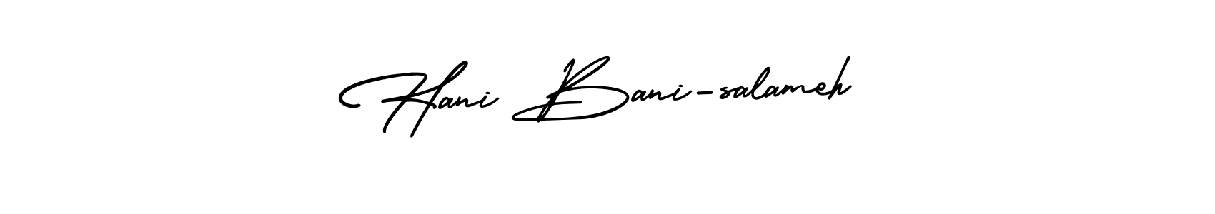 Also You can easily find your signature by using the search form. We will create Hani Bani-salameh name handwritten signature images for you free of cost using AmerikaSignatureDemo-Regular sign style. Hani Bani-salameh signature style 3 images and pictures png