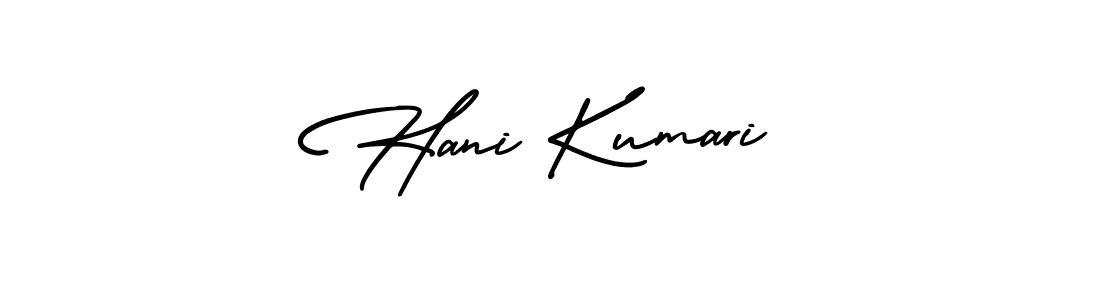 This is the best signature style for the Hani Kumari name. Also you like these signature font (AmerikaSignatureDemo-Regular). Mix name signature. Hani Kumari signature style 3 images and pictures png