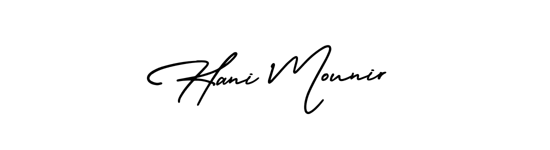 Hani Mounir stylish signature style. Best Handwritten Sign (AmerikaSignatureDemo-Regular) for my name. Handwritten Signature Collection Ideas for my name Hani Mounir. Hani Mounir signature style 3 images and pictures png