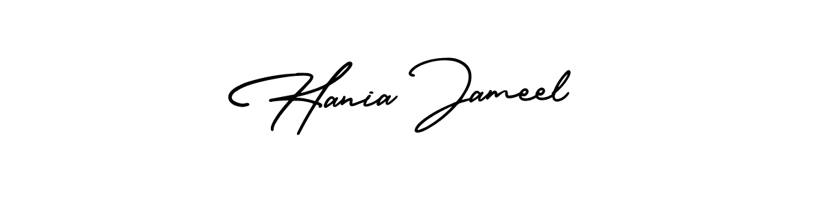 How to make Hania Jameel signature? AmerikaSignatureDemo-Regular is a professional autograph style. Create handwritten signature for Hania Jameel name. Hania Jameel signature style 3 images and pictures png