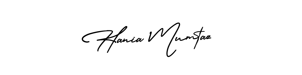 This is the best signature style for the Hania Mumtaz name. Also you like these signature font (AmerikaSignatureDemo-Regular). Mix name signature. Hania Mumtaz signature style 3 images and pictures png