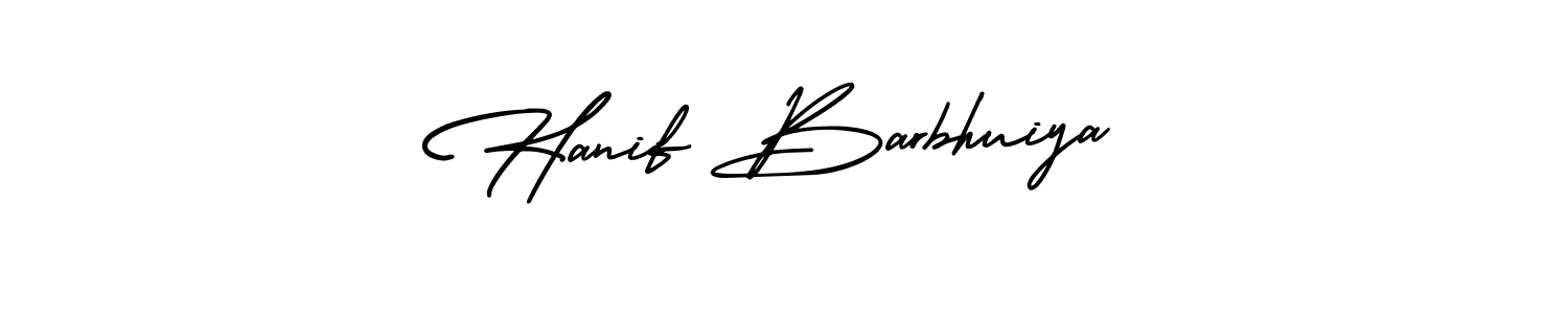 Design your own signature with our free online signature maker. With this signature software, you can create a handwritten (AmerikaSignatureDemo-Regular) signature for name Hanif Barbhuiya. Hanif Barbhuiya signature style 3 images and pictures png