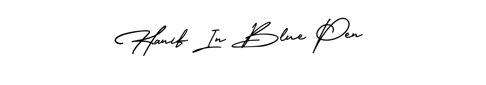 Design your own signature with our free online signature maker. With this signature software, you can create a handwritten (AmerikaSignatureDemo-Regular) signature for name Hanif In Blue Pen. Hanif In Blue Pen signature style 3 images and pictures png