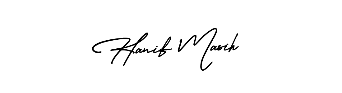 How to make Hanif Masih name signature. Use AmerikaSignatureDemo-Regular style for creating short signs online. This is the latest handwritten sign. Hanif Masih signature style 3 images and pictures png