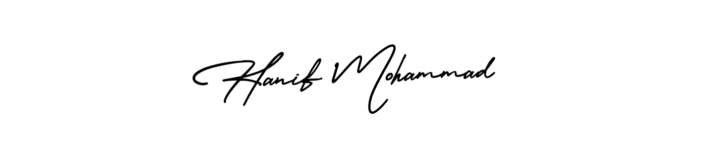 Hanif Mohammad stylish signature style. Best Handwritten Sign (AmerikaSignatureDemo-Regular) for my name. Handwritten Signature Collection Ideas for my name Hanif Mohammad. Hanif Mohammad signature style 3 images and pictures png