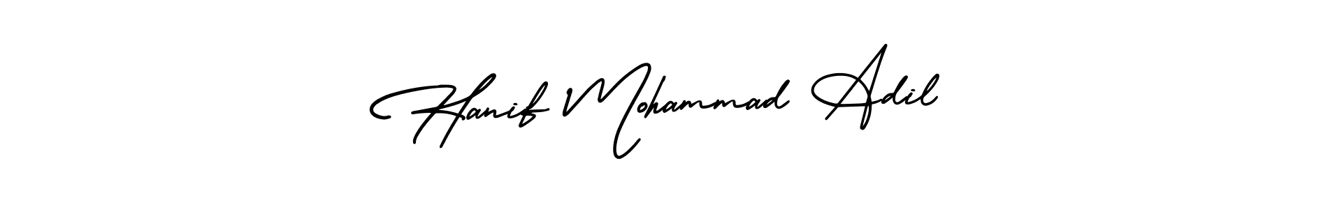 It looks lik you need a new signature style for name Hanif Mohammad Adil. Design unique handwritten (AmerikaSignatureDemo-Regular) signature with our free signature maker in just a few clicks. Hanif Mohammad Adil signature style 3 images and pictures png