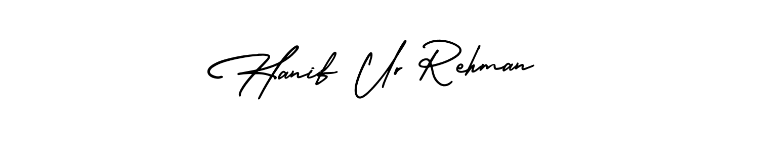 How to make Hanif Ur Rehman name signature. Use AmerikaSignatureDemo-Regular style for creating short signs online. This is the latest handwritten sign. Hanif Ur Rehman signature style 3 images and pictures png