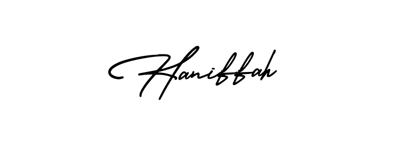 How to Draw Haniffah signature style? AmerikaSignatureDemo-Regular is a latest design signature styles for name Haniffah. Haniffah signature style 3 images and pictures png
