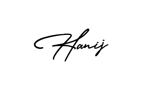 Design your own signature with our free online signature maker. With this signature software, you can create a handwritten (AmerikaSignatureDemo-Regular) signature for name Hanij. Hanij signature style 3 images and pictures png