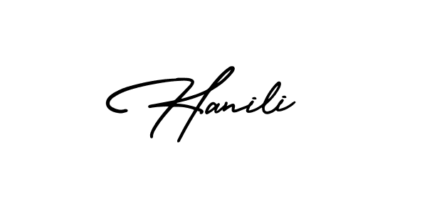 See photos of Hanili official signature by Spectra . Check more albums & portfolios. Read reviews & check more about AmerikaSignatureDemo-Regular font. Hanili signature style 3 images and pictures png