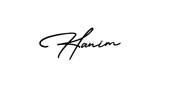 It looks lik you need a new signature style for name Hanim . Design unique handwritten (AmerikaSignatureDemo-Regular) signature with our free signature maker in just a few clicks. Hanim  signature style 3 images and pictures png