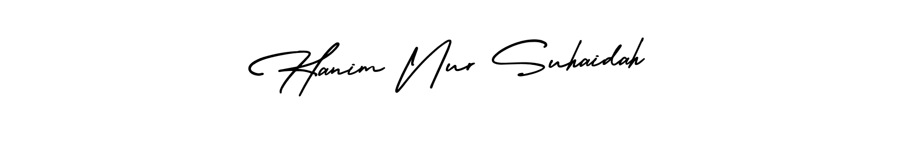 Make a beautiful signature design for name Hanim Nur Suhaidah. Use this online signature maker to create a handwritten signature for free. Hanim Nur Suhaidah signature style 3 images and pictures png