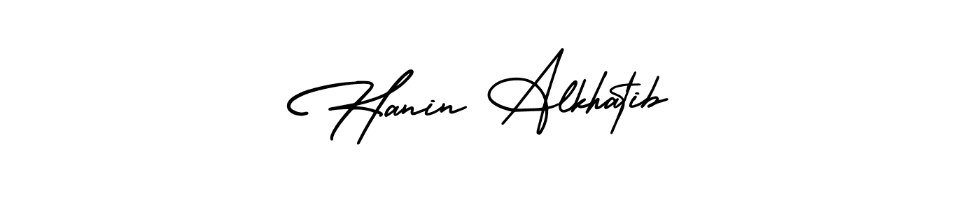 Use a signature maker to create a handwritten signature online. With this signature software, you can design (AmerikaSignatureDemo-Regular) your own signature for name Hanin Alkhatib. Hanin Alkhatib signature style 3 images and pictures png