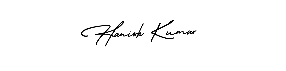 How to make Hanish Kumar signature? AmerikaSignatureDemo-Regular is a professional autograph style. Create handwritten signature for Hanish Kumar name. Hanish Kumar signature style 3 images and pictures png