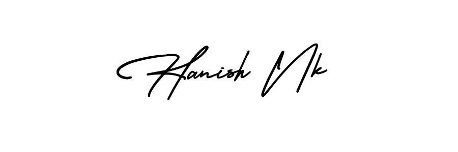 Use a signature maker to create a handwritten signature online. With this signature software, you can design (AmerikaSignatureDemo-Regular) your own signature for name Hanish Nk. Hanish Nk signature style 3 images and pictures png