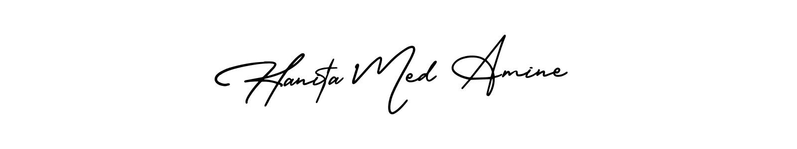 AmerikaSignatureDemo-Regular is a professional signature style that is perfect for those who want to add a touch of class to their signature. It is also a great choice for those who want to make their signature more unique. Get Hanita Med Amine name to fancy signature for free. Hanita Med Amine signature style 3 images and pictures png