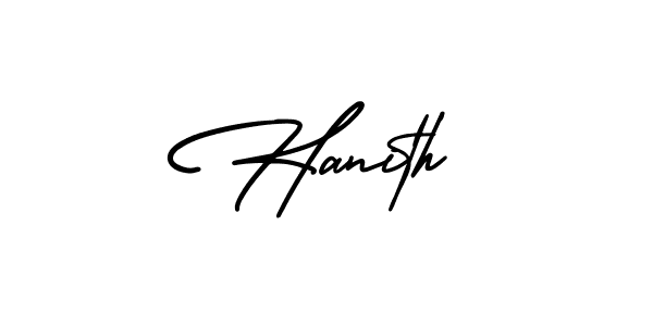 How to Draw Hanith signature style? AmerikaSignatureDemo-Regular is a latest design signature styles for name Hanith. Hanith signature style 3 images and pictures png
