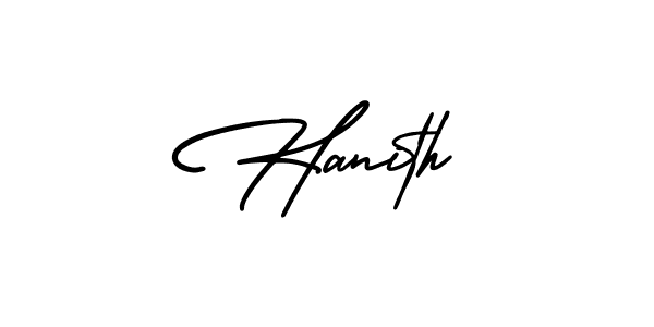 How to Draw Hanith signature style? AmerikaSignatureDemo-Regular is a latest design signature styles for name Hanith. Hanith signature style 3 images and pictures png