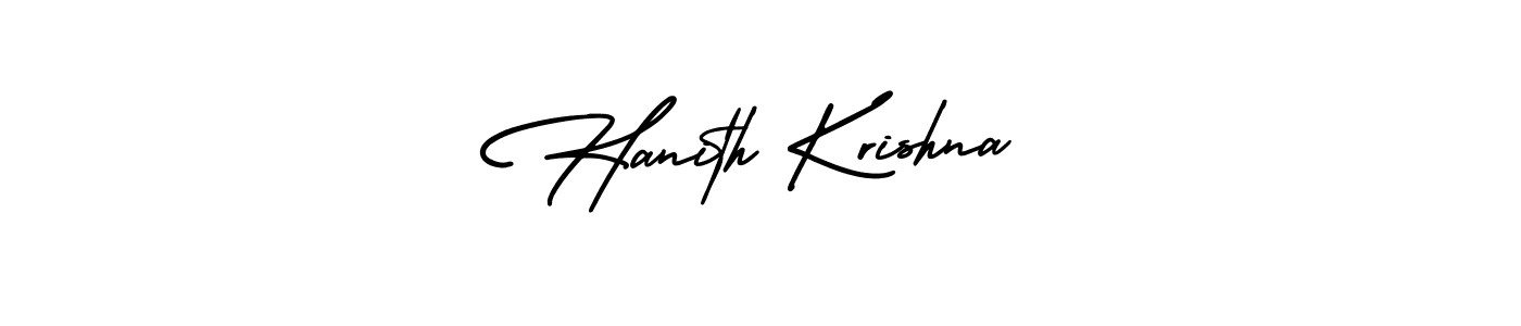 Create a beautiful signature design for name Hanith Krishna. With this signature (AmerikaSignatureDemo-Regular) fonts, you can make a handwritten signature for free. Hanith Krishna signature style 3 images and pictures png