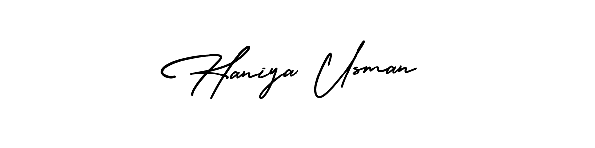 Make a short Haniya Usman signature style. Manage your documents anywhere anytime using AmerikaSignatureDemo-Regular. Create and add eSignatures, submit forms, share and send files easily. Haniya Usman signature style 3 images and pictures png
