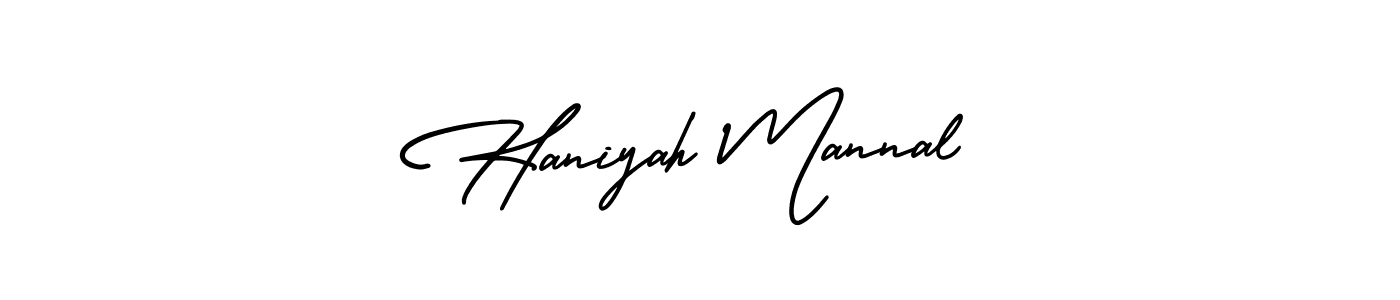 Design your own signature with our free online signature maker. With this signature software, you can create a handwritten (AmerikaSignatureDemo-Regular) signature for name Haniyah Mannal. Haniyah Mannal signature style 3 images and pictures png