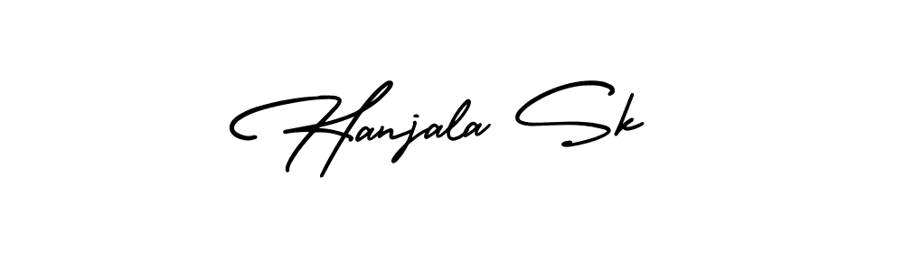 How to make Hanjala Sk signature? AmerikaSignatureDemo-Regular is a professional autograph style. Create handwritten signature for Hanjala Sk name. Hanjala Sk signature style 3 images and pictures png