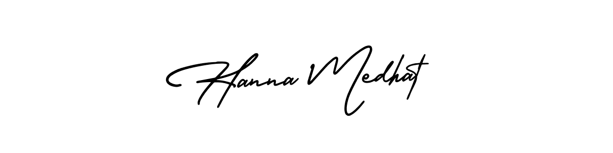 Make a beautiful signature design for name Hanna Medhat. With this signature (AmerikaSignatureDemo-Regular) style, you can create a handwritten signature for free. Hanna Medhat signature style 3 images and pictures png