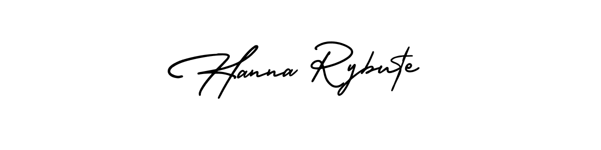 The best way (AmerikaSignatureDemo-Regular) to make a short signature is to pick only two or three words in your name. The name Hanna Rybute include a total of six letters. For converting this name. Hanna Rybute signature style 3 images and pictures png