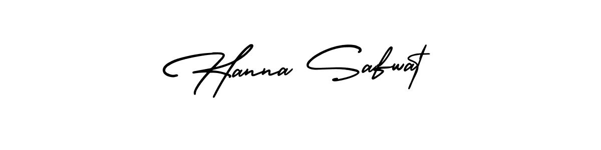 You should practise on your own different ways (AmerikaSignatureDemo-Regular) to write your name (Hanna Safwat) in signature. don't let someone else do it for you. Hanna Safwat signature style 3 images and pictures png