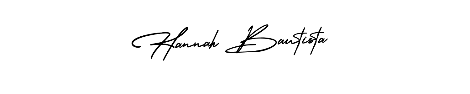 The best way (AmerikaSignatureDemo-Regular) to make a short signature is to pick only two or three words in your name. The name Hannah Bautista include a total of six letters. For converting this name. Hannah Bautista signature style 3 images and pictures png