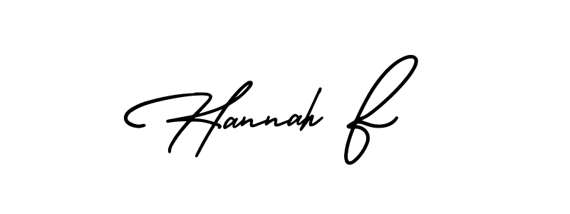 Make a short Hannah F signature style. Manage your documents anywhere anytime using AmerikaSignatureDemo-Regular. Create and add eSignatures, submit forms, share and send files easily. Hannah F signature style 3 images and pictures png